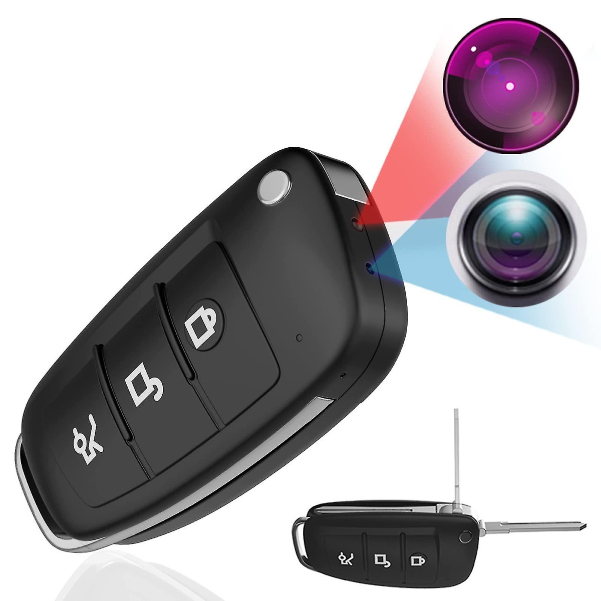 מצלמה וידאו HD + ראיית לילה מוסלקת במפתח רכב