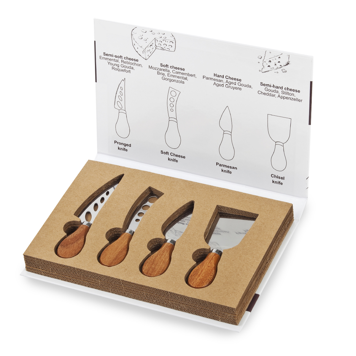 4 סכיני גבינה להגשה - Gourmet Pro