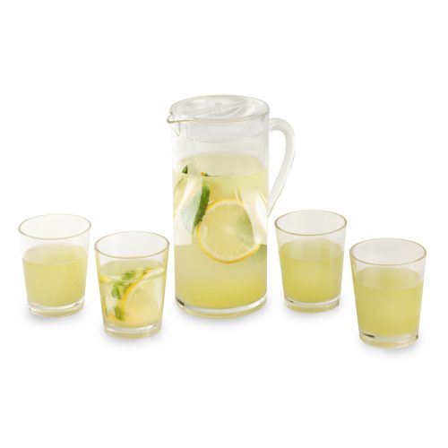 סט שתיה, קנקן 1.80 ליטר עם 4 כוסות - קריסטל