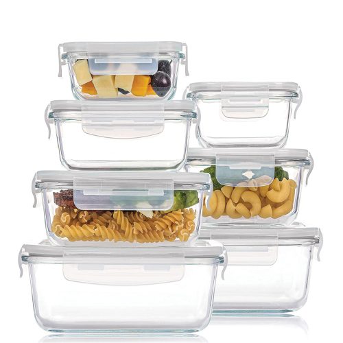 סט 7 קופסאות זכוכית לאחסון והגשה