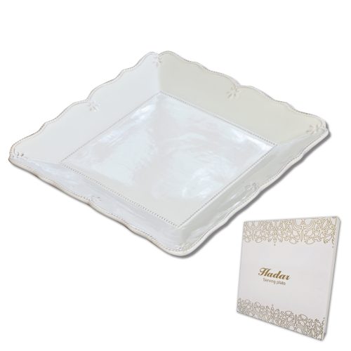 צלחת מצה לפסח מפורצלן - הדר