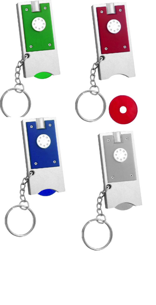 מחזיק מפתחות פנס ומטבע לעגלת סופר - מאו