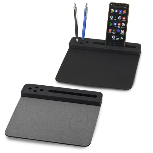 משטח עכבר, טעינה אלחוטית 15W, מעמד שולחני - יוגב