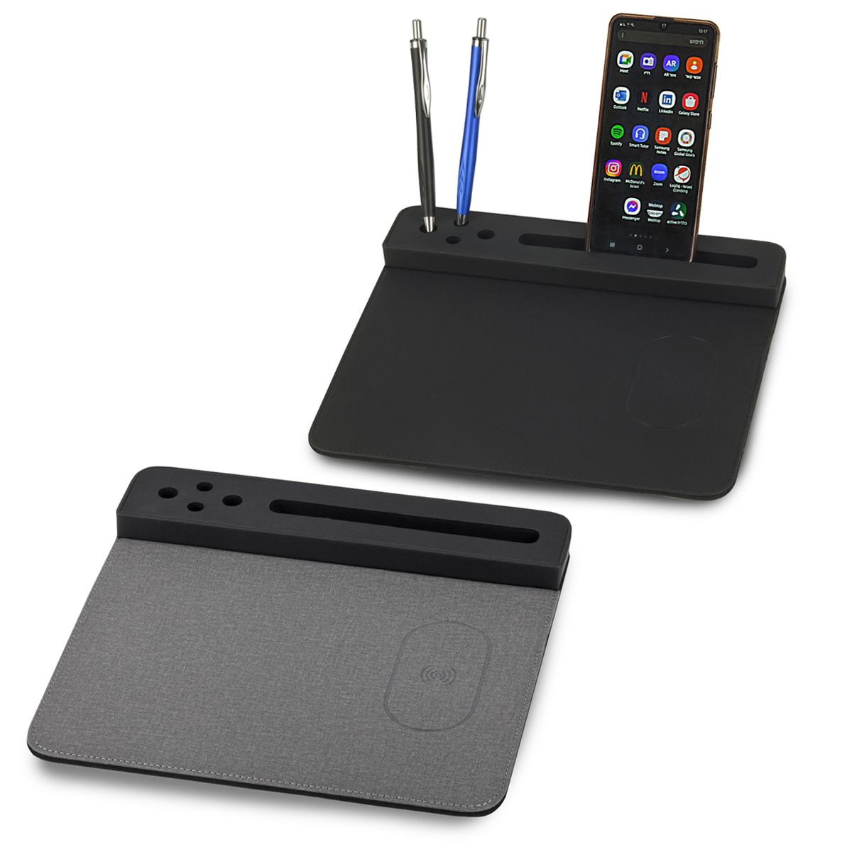 משטח עכבר, טעינה אלחוטית 15W, מעמד שולחני - יוגב