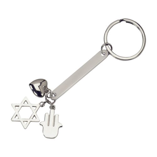 מחזיק מפתחות  ותליוני לב  חמסה ומגן דוד - מזל