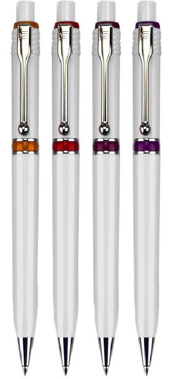 עט כדורי, גוף לבן, טבעת צבעונית - ראג'ה כרום  (ראג׳ה)